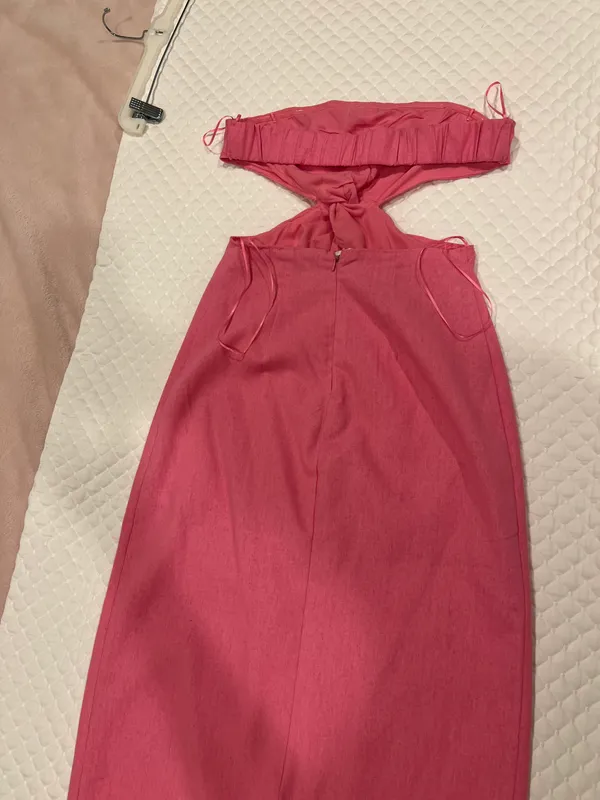 Pink Linen Dress Size M - Image 3