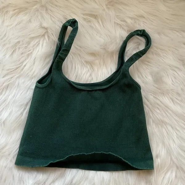 Happiness Runs Square Neck Crop in Green - Image 5