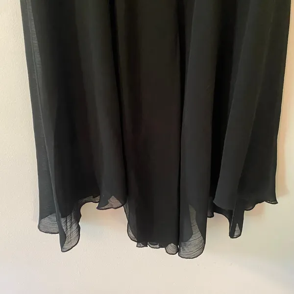 Cato Y2K Black Whimsygoth Fairycore Sheer Layered Midi Dress V-neck Women's 10 - Image 5