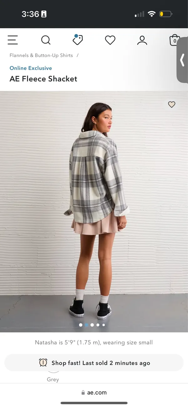 American Eagle Shacket Plaid Flannel - Image 3