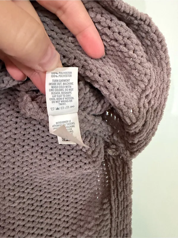 Aerie Small Mauve Knit Turtleneck Sweater Fall Winter Classic Chunky Oversized - Image 5