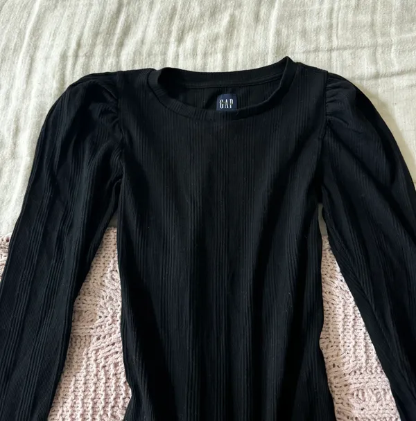 Black Ribbed Longsleeve Bodysuit  - Image 4