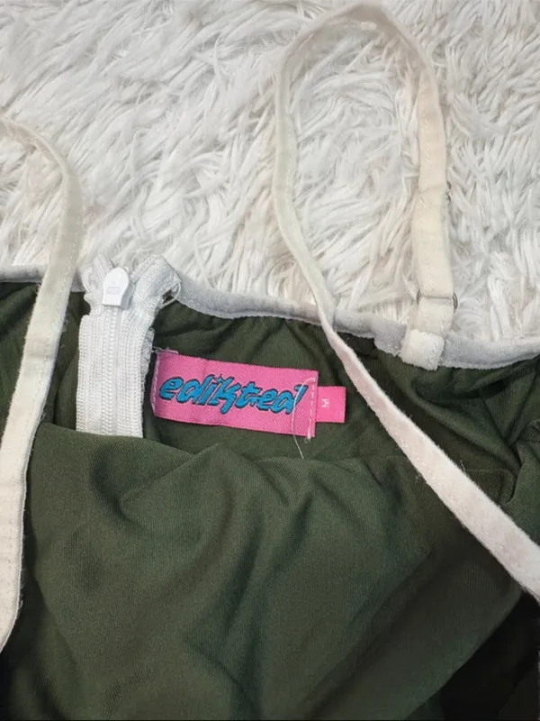 Edikted green and lace trim mini dress - Image 3
