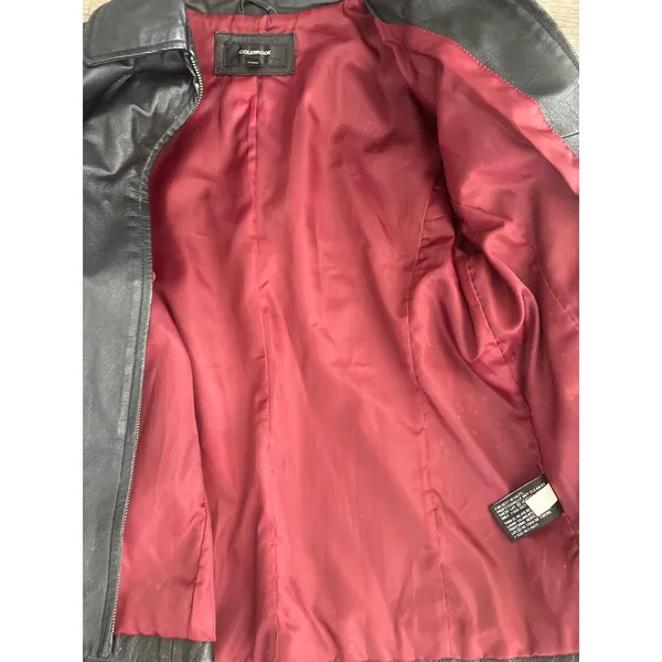 Colebrook Classics Black Genuine Nappa Leather Zip Up Jacket Womens Large L - Image 5