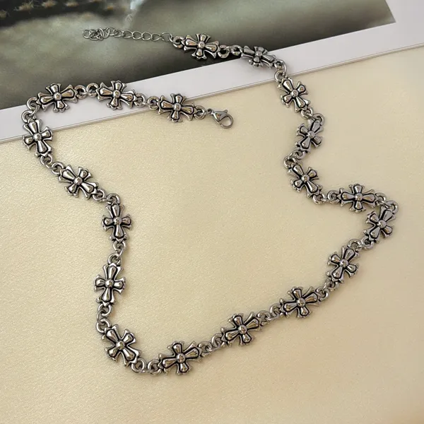 Cross Link Chain Necklace for Men Women Punk Hip Hop Streetwear Unisex Necklace - Image 4