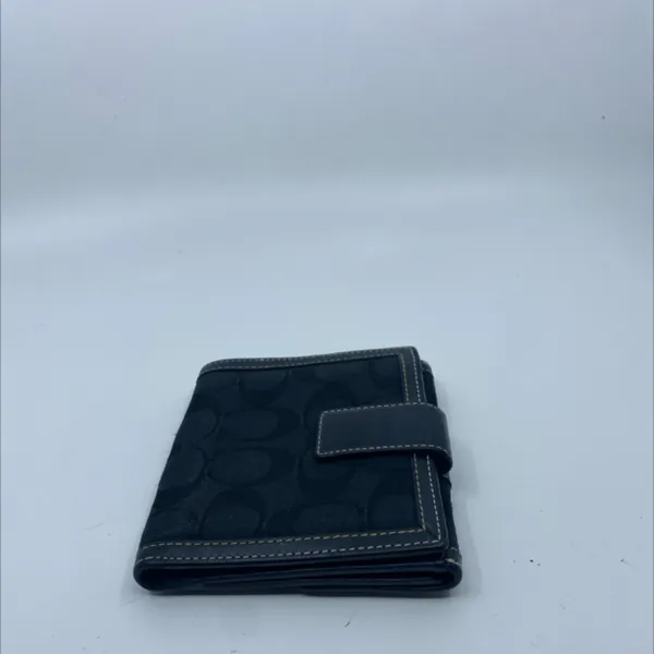 Coach Bi-Fold Black Signature C Canvas & Leather Wallet - Image 3