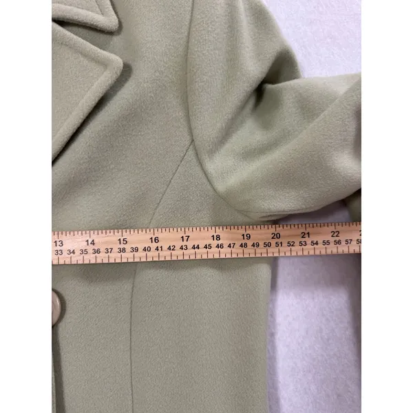 Talbots Sage Green Wool Cashmere Blend Double Breasted Pea Coat Size 4 Italian - Image 8