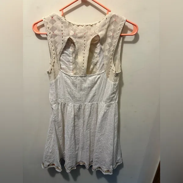 Free People Water Lily mirror mini dress crochet size‎ 2 lined - Image 7