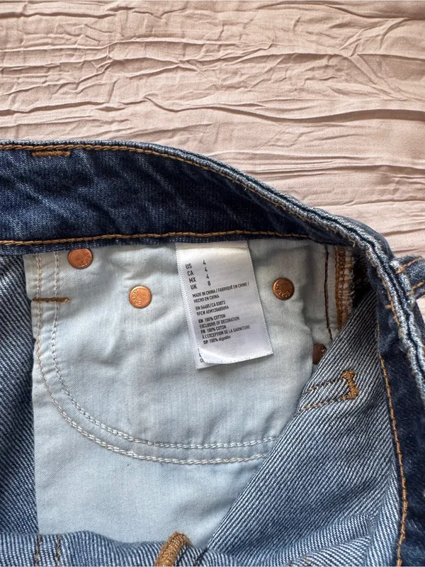 American Eagle Outfitters Dark Blue Distressed Denim Skort - Image 4