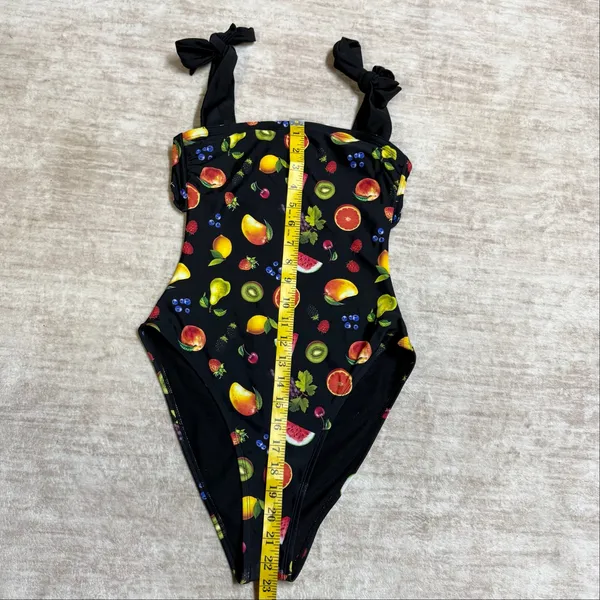 Wild Fable Womens Small Black Fruit Swimsuit Backless Chiquita Tropical Resort - Image 4