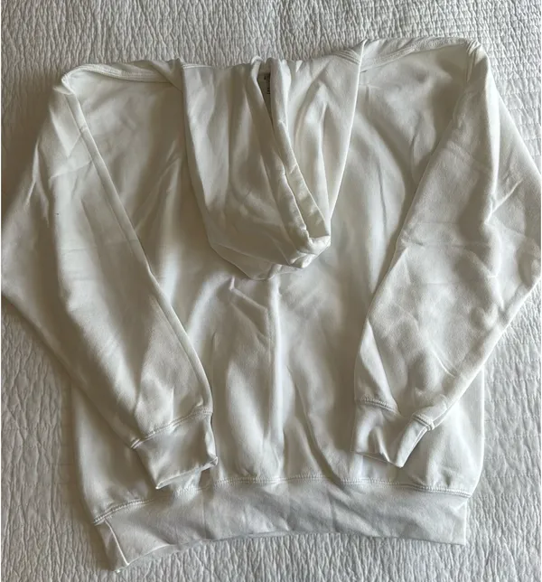Gildan DryBlend White Hooded Sweatshirt Large - Image 3