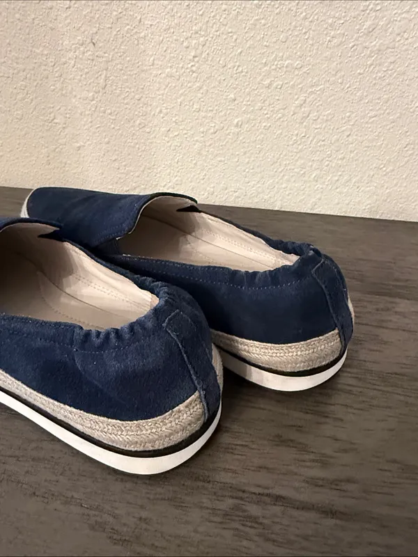 PRADA Navy Blue Suede Espadrille Platform Slip on Sneakers IT‎ 37 US 7 - Image 9