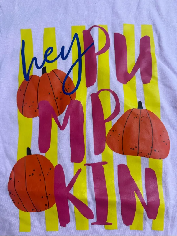 Gildan Light Pink Short Sleeve Tee with Pumpkin Graphic - Image 5