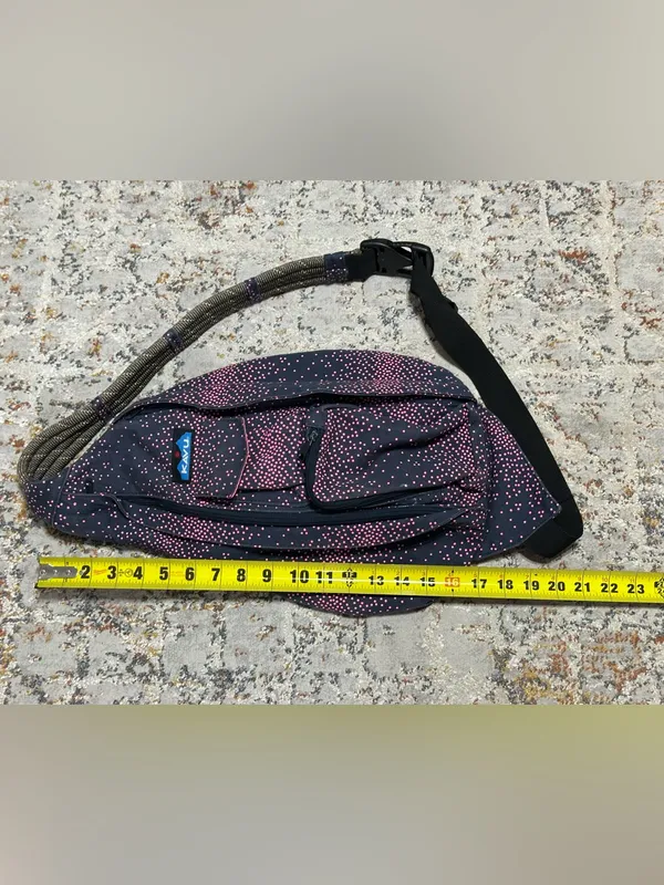Kavu rope sling large crossbody bag blue pink - Image 4