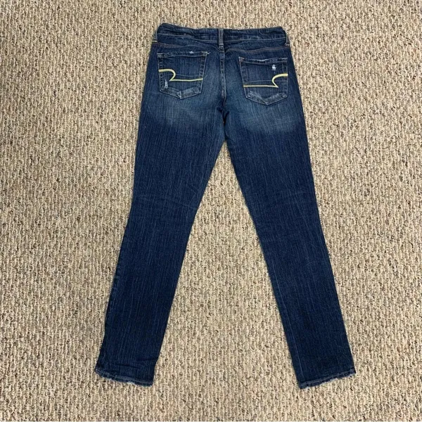 American Eagle Blue Skinny 77 Jeans - Size 2 Long - Image 2