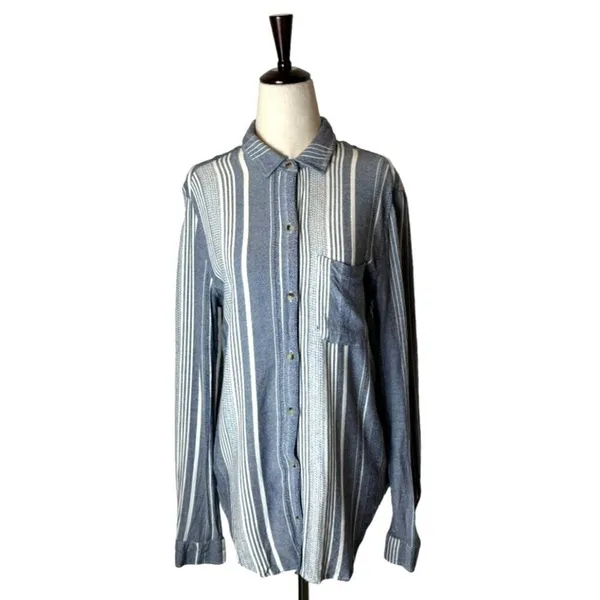 Anthropologie Maeve Shirt Women‎ Small Blue Chatham Striped Button Down Blouse - Image 3