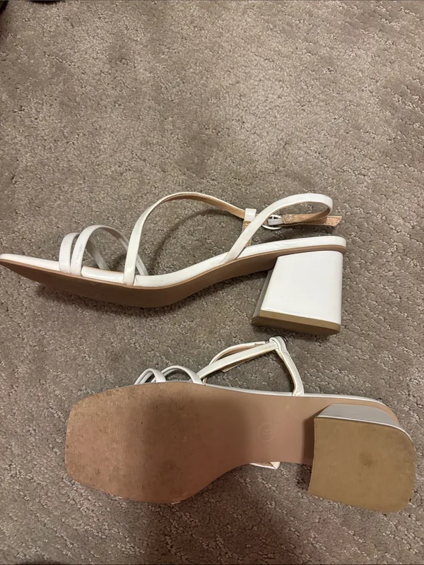 wild fable White Strappy Square-Toe Heeled Sandals - Image 2
