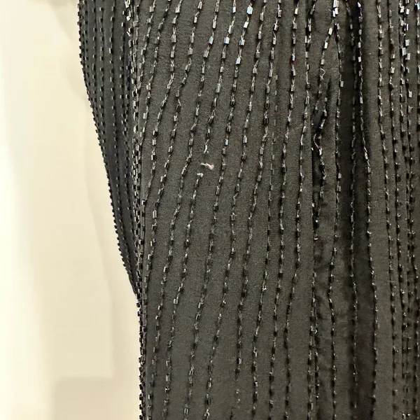 Vintage 80s Stenay Woman‎ Black Silk Beaded Sequin Cocktail Shift Dress Art Deco - Image 14