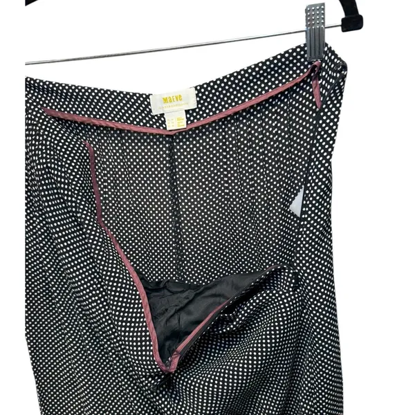 Maeve Anthropologie Polka Dot Wide Leg Pants Black White High Rise‎ Size 10 - Image 8