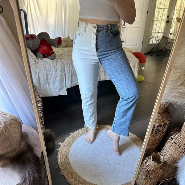 Pacsun Women’s 26 Colorblock High Rise Straight Jeans NWT - Image 2