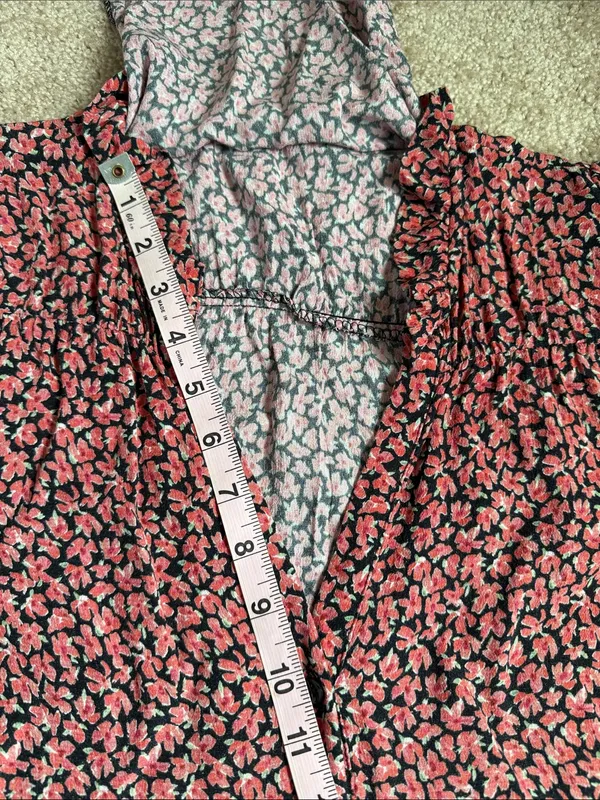 Zara Ditsy Floral Mini Shirt Dress Size Medium - Image 7