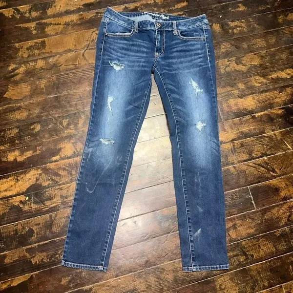 American Eagle distressed12 holey stretchy skinny jeans - Image 2
