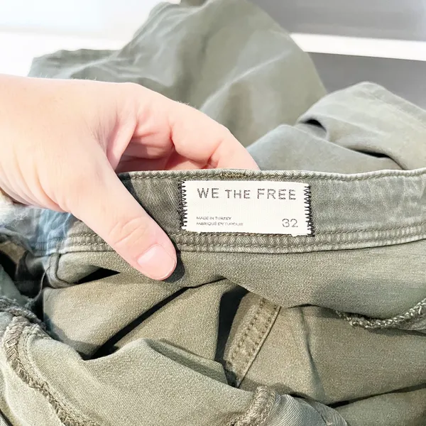 Free People Libre Cotton Blend High Waisted Wide-Leg Jeans Thyme Green 32 / 14 - Image 2