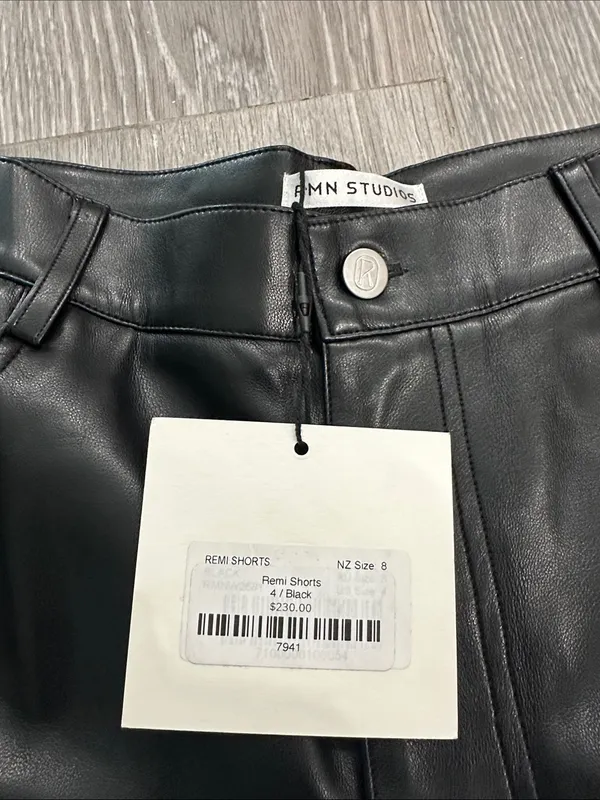 Vegan Leather Black Women’s Shorts - Image 2