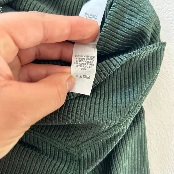 Aerie OFFLINE Real Me Ribbed Crossover High Rise Leggings XS Dark Green - Image 6