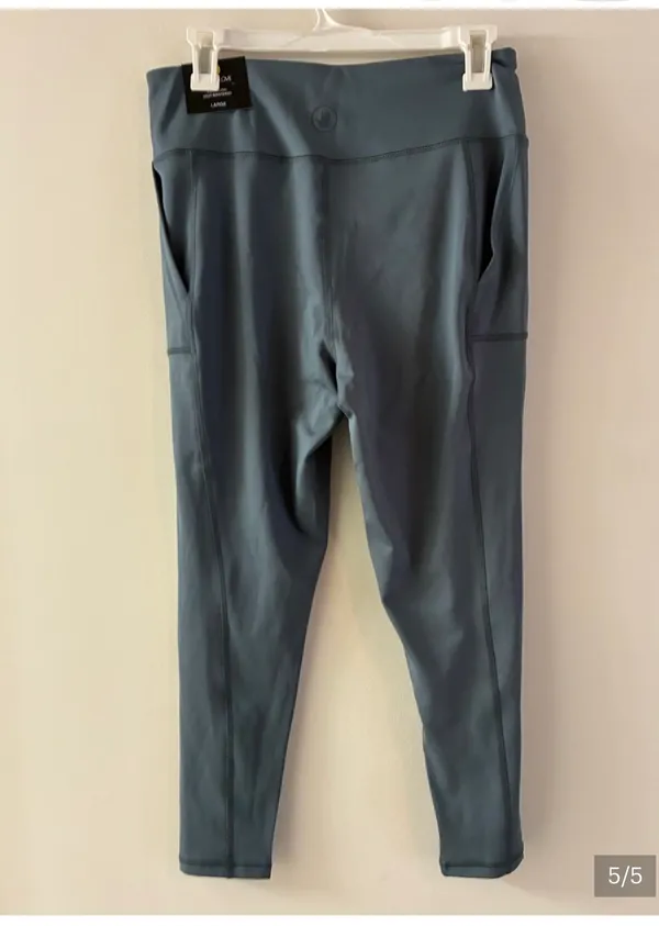 Body Glove Denim Blue Women’s Leggings w/pockets L - Image 5