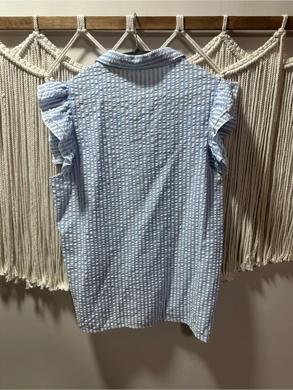 Blue and White Striped Ruffle - Image 2