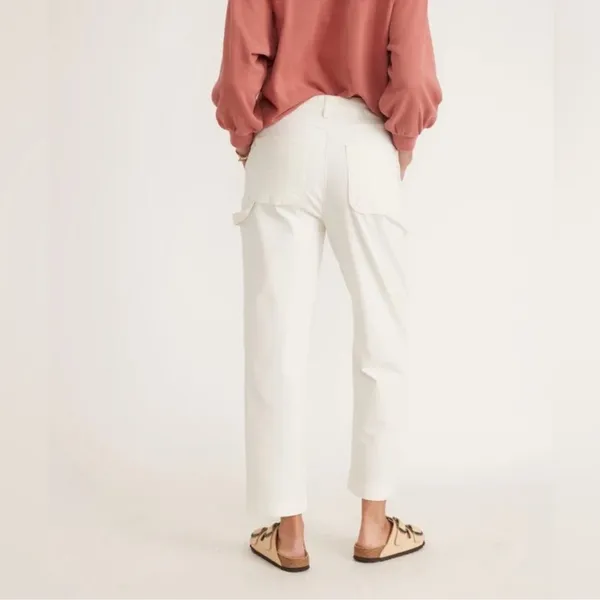 MARINE LAYER Cream Maya Slim Straight Utility Pants Size 6‎ - Image 2