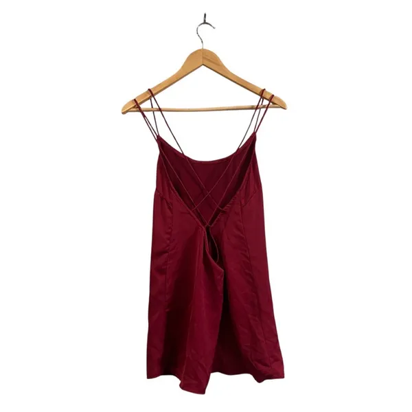Motel Haute Slip Dress Burgundy Lingerie Criss Cross Back Small NWT - Image 2
