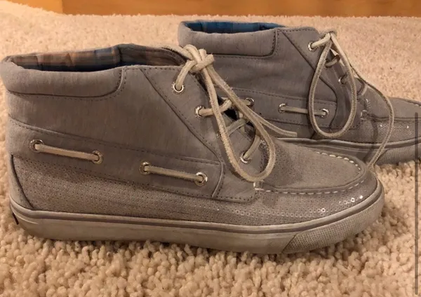 Betty Grey Jersey Sequin High Tops - Image 6