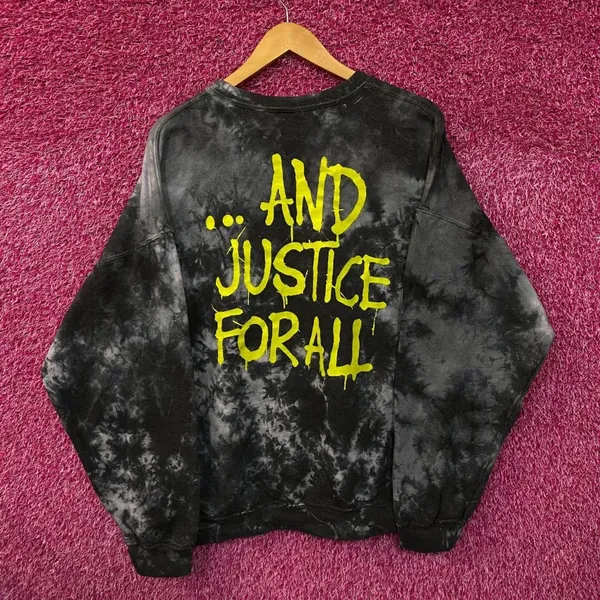 Metallica And Justice For All Tie Dye Oversized Crewneck Sweater S/M - Image 3