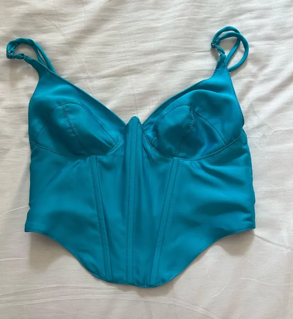Urban Outfitters Karissa Top Bustier Turquoise Aqua - Image 3