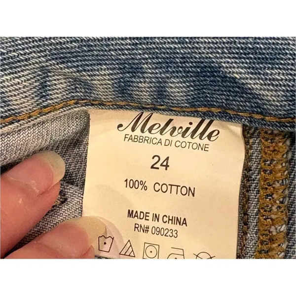 Brandy Melville Light Wash Denim Button-Front Mini Skirt Size 24 - Image 3