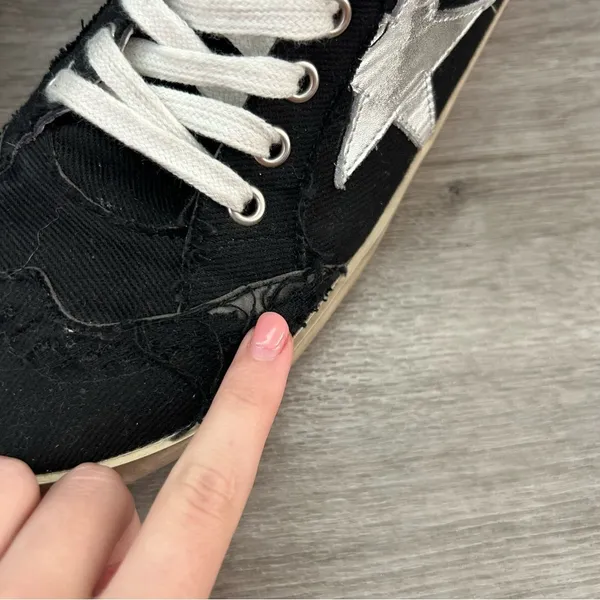 Golden Goose Mid Star Black High Top Skater Sneakers Streetwear Italian Size 37 - Image 10