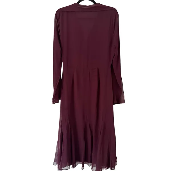 ASTR The Label Purple Chiffon Tie Neck Midi Dress Size Medium - Image 3
