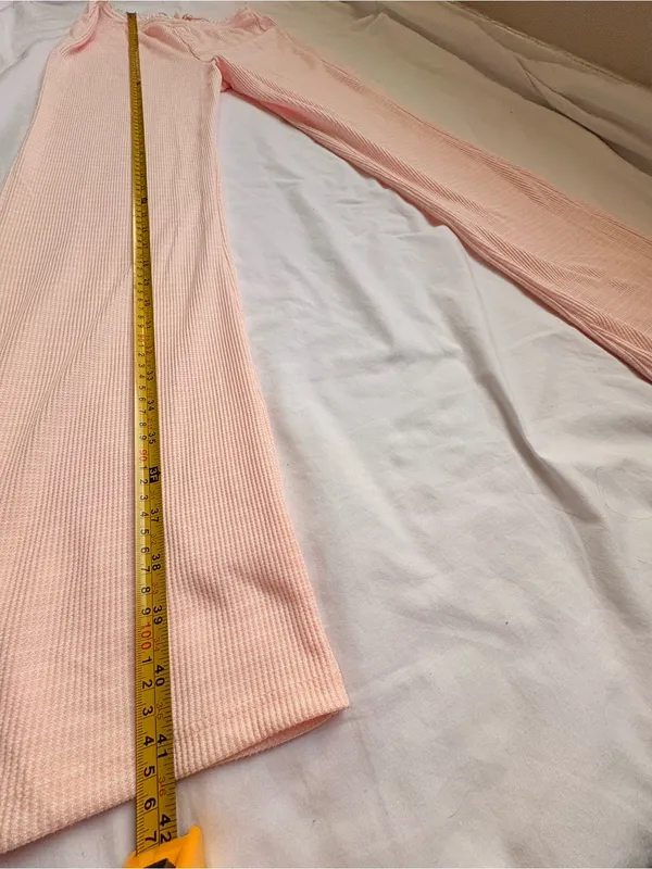 Pink Republic Y2K Pink Ribbed Flare Pajama Lounge Pants M - Image 8