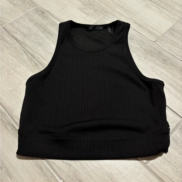 Helmut Lang Black Sleeveless Women's ribbed‎ tank size large - Image 10