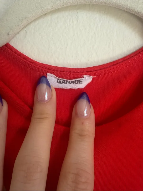 Garage Red Halter Crop Top - Image 2