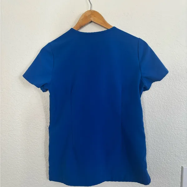 Figs Royal Blue Women's Short Sleeve Blue Top - Image 3