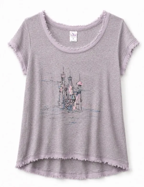 LC Lauren Conrad Cinderella Disney Castle Tee Shirt, Size Medium - Image 4