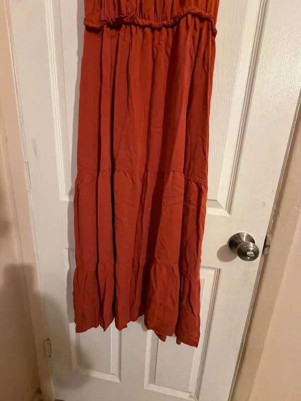 Kirundo Women's Solid Color Rust Sleeveless Midi with Ruched Waist HOM1146-F - Image 7
