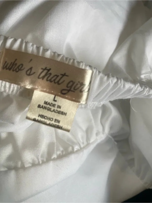 White Ruffled Peplum Crop Top Size L - Image 3