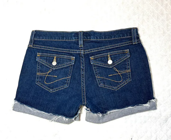 Tommy Hilfiger Tommy Jeans Shorts size 0 Low Rise Denim Blue Jean Flap Pocket Cuffed Womens - Image 4