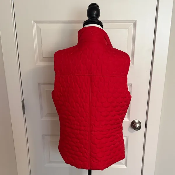 New Direction| Vibrant Red Quilted Women's Vest with Pockets - Image 4