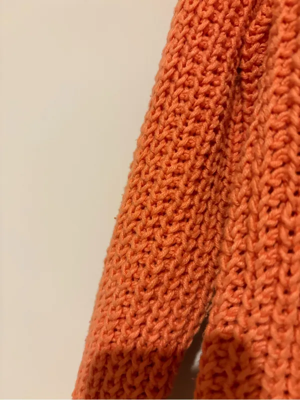 American Eagle Cropped Pullover Chunky collared quarter zip‎ sweater orange XS - Image 4