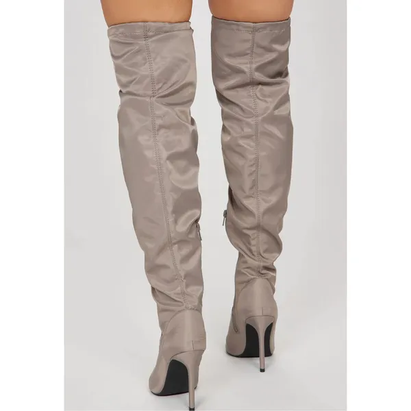 Mata Shoes NIB‎ Cold Hearted Taupe Over The Knee Boots - Size 8.5 ***Item: B13 - Image 4